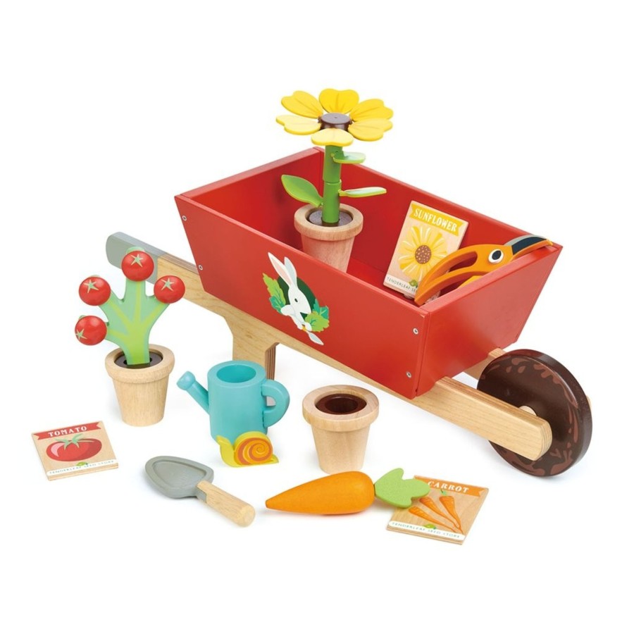 Toys Tender Leaf Toys Gardening | Tender Leaf Toys Garden Wheelbarrow Set