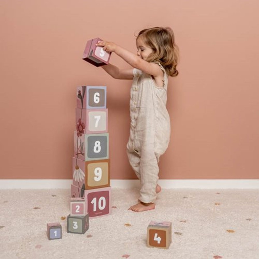 Toys Little Dutch Blocks And Stacking | Little Dutch Flowers And Butterflies Stacking Blocks