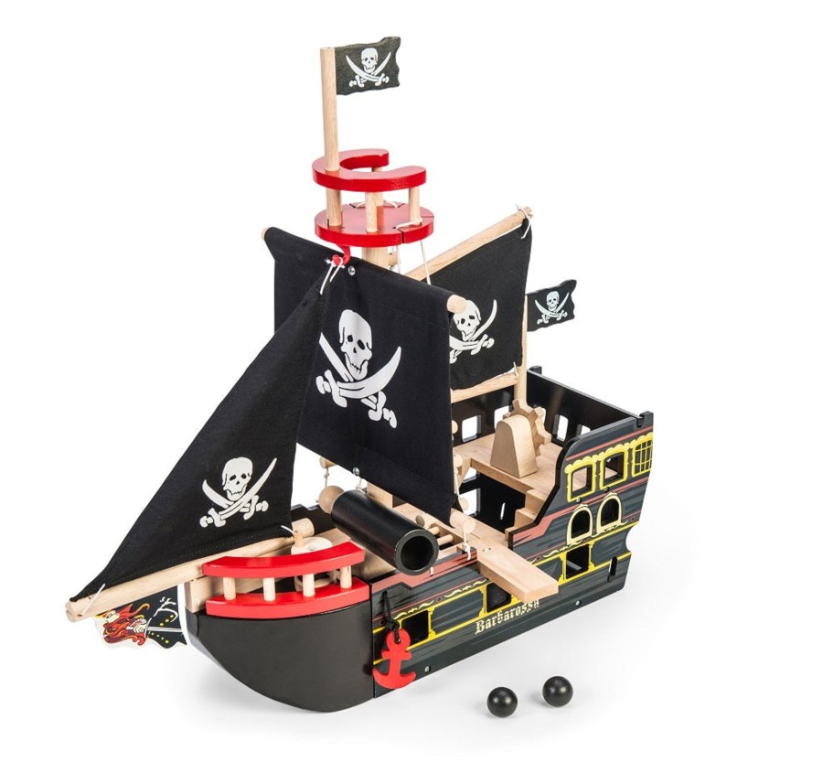 Toys Le Toy Van Pirates, Castles And Farms | Le Toy Van Barborossa Wooden Pirate Ship