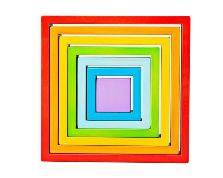 Toys Bigjigs Toys Games & Books | Bigjigs Wooden Stacking Squares