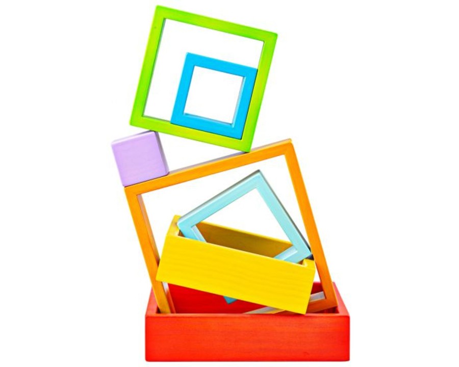 Toys Bigjigs Toys Games & Books | Bigjigs Wooden Stacking Squares