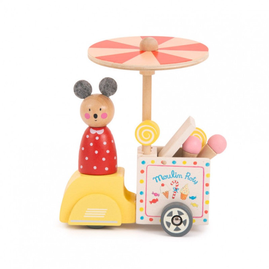 Toys Moulin Roty Vehicles And Accessories | Moulin Roty Ice Cream Delivery Cart