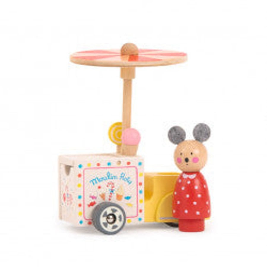 Toys Moulin Roty Vehicles And Accessories | Moulin Roty Ice Cream Delivery Cart