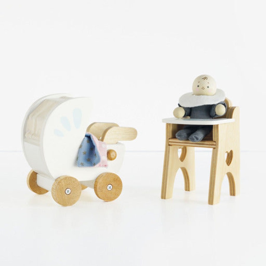 Toys Le Toy Van Wooden Dolls Prams, Cots & Highchairs | Le Toy Van Nursery Set