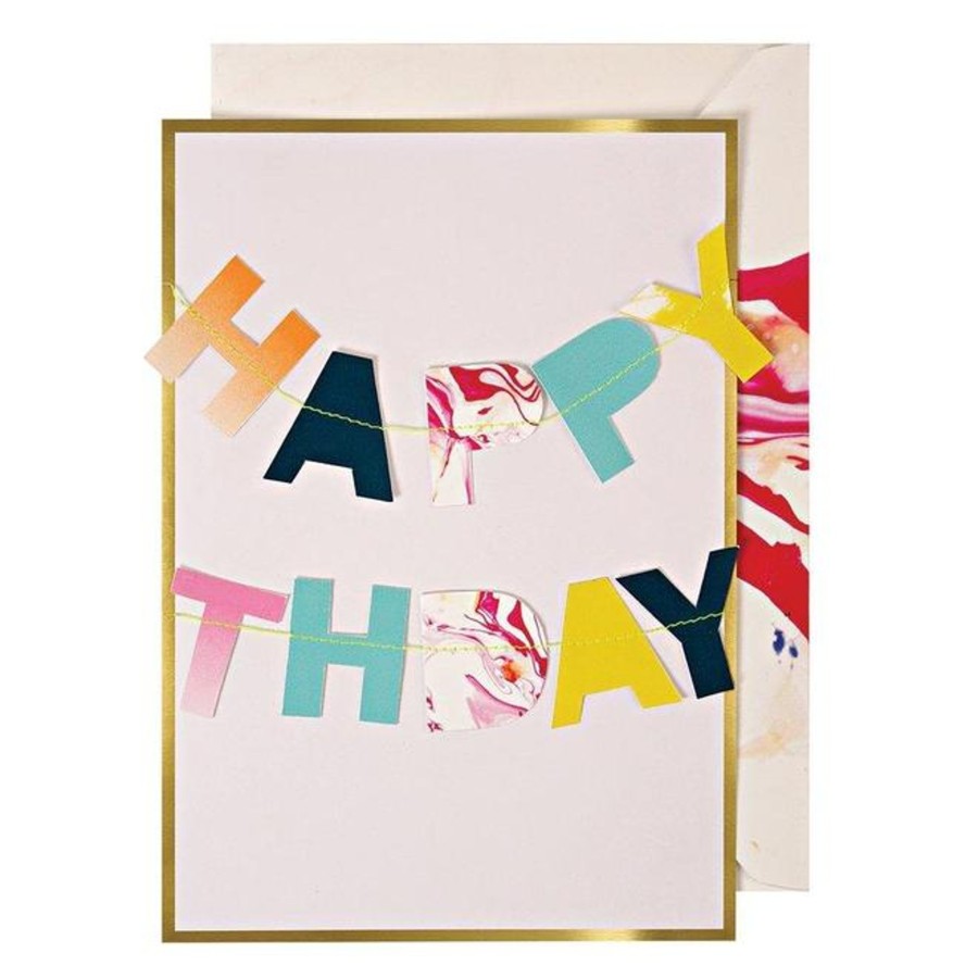 Toys Meri Meri Games & Books | Meri Meri Marble Birthday Garland Card