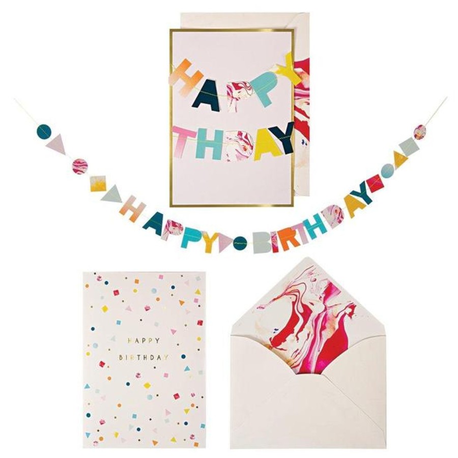 Toys Meri Meri Games & Books | Meri Meri Marble Birthday Garland Card