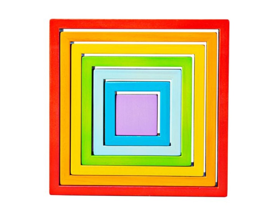 Toys Bigjigs Toys Pre-School | Bigjigs Wooden Stacking Squares