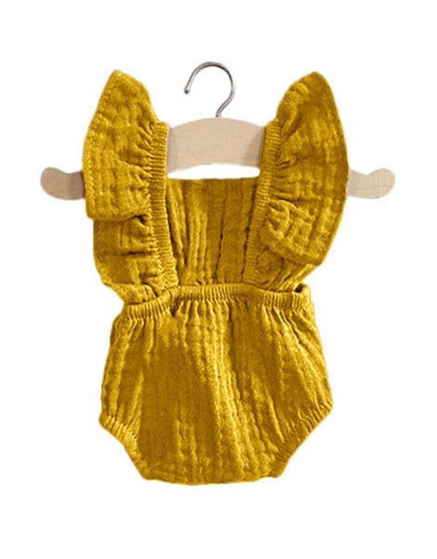 Toys Minikane Pre-School | Minikane Romper Cotton Mustard