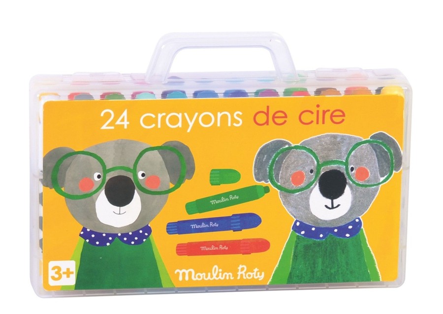 Toys moulin roty Pre-School | Moulin Roty Box Of 24 Wax Crayons