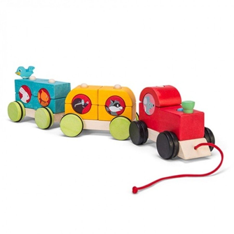 Toys Le Toy Van Pull Along Toys | Le Toy Van Petilou Stacking Train Woodland Express