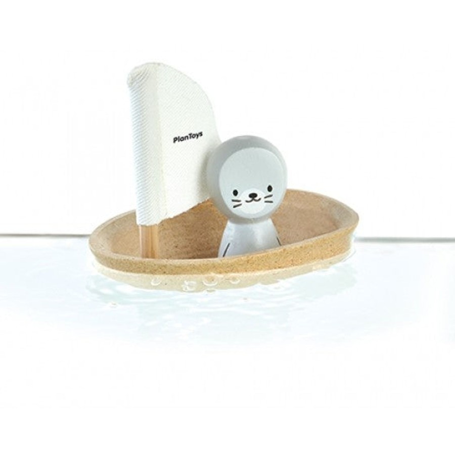 Toys Plan Toys / Plan City Bath Toys | Wooden Bath Toy Seal Boat