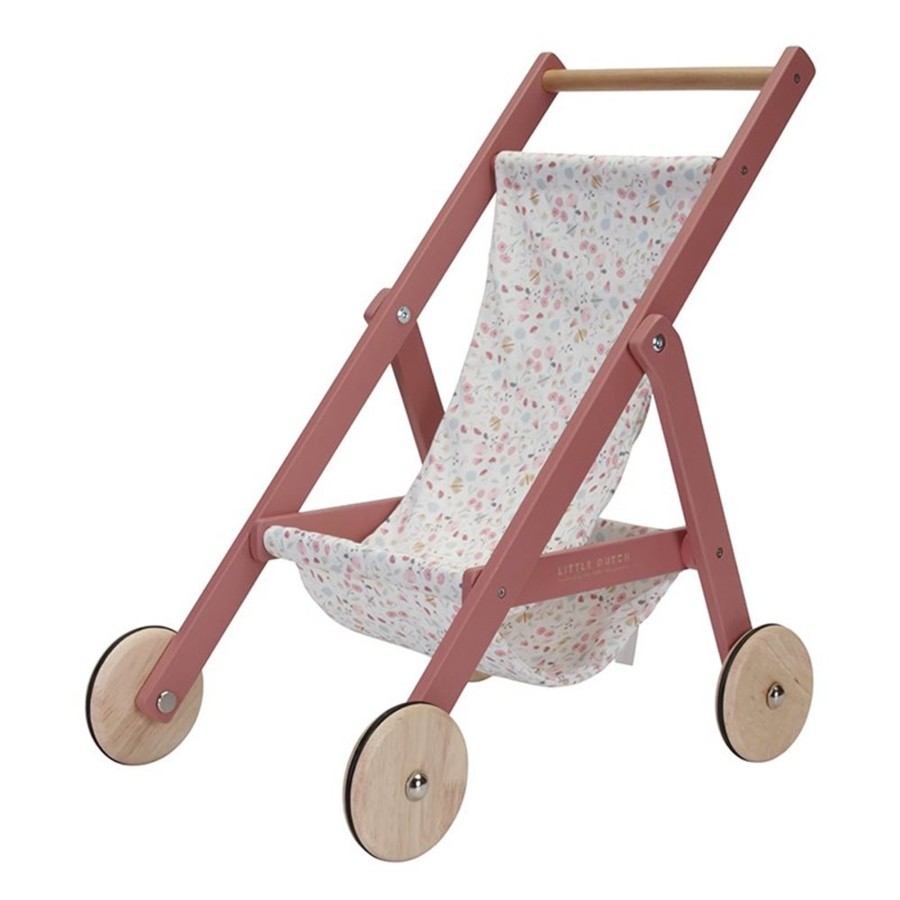 Toys Little Dutch Wooden Dolls Prams, Cots & Highchairs | Little Dutch Stroller Flowers And Butterflies