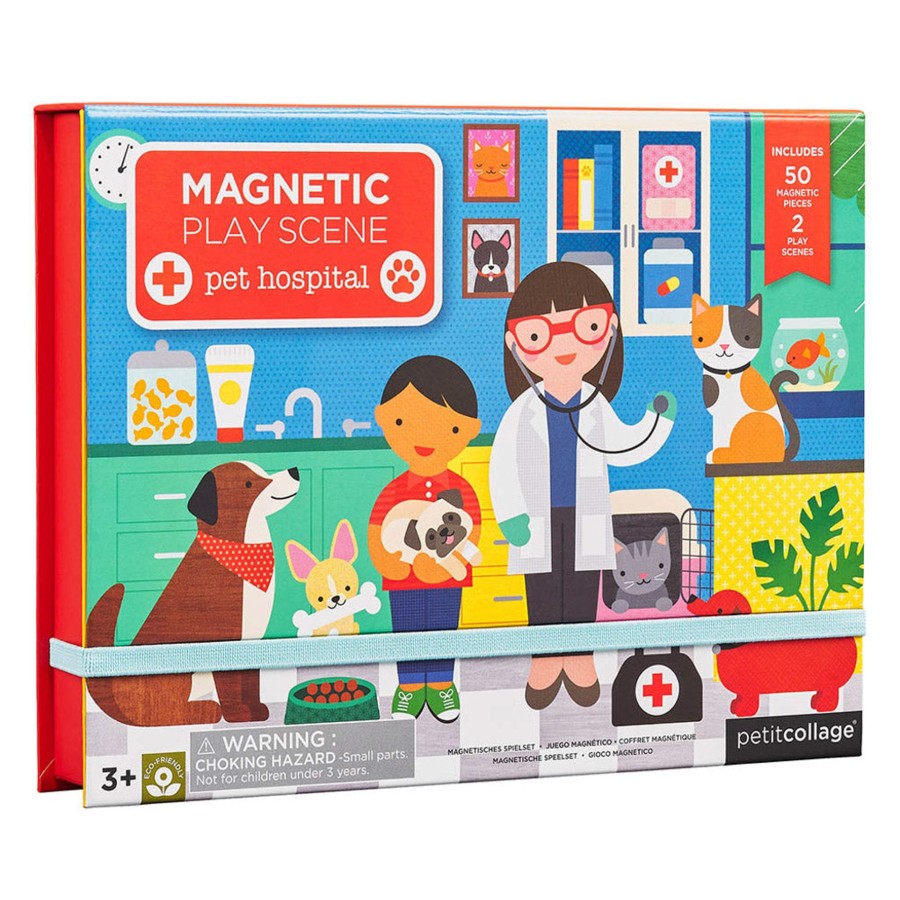 Toys Petit Collage Games & Books | Petit Collage Magnetic Play Scene Pet Hospital