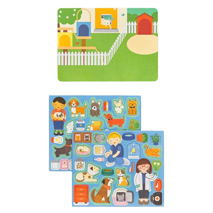 Toys Petit Collage Games & Books | Petit Collage Magnetic Play Scene Pet Hospital