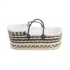 Interiors Chevron Down Icon Cottage Toys-UK | Woven Wicker Moses Basket Black And Natural