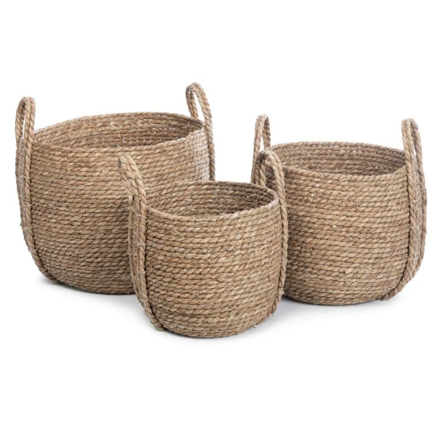 Interiors Chevron Down Icon Kids Depot | Natural Wicker Basket Set Of 3