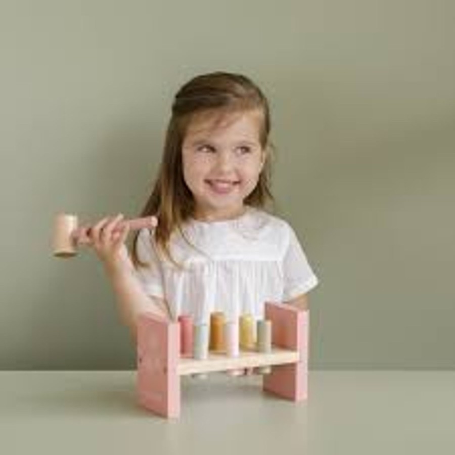 Toys Little Dutch Blocks And Stacking | Little Dutch Pounding Bench Flowers