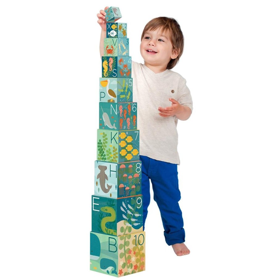 Toys Petit Collage Puzzles | Petit Collage Ocean Abc Nesting Blocks