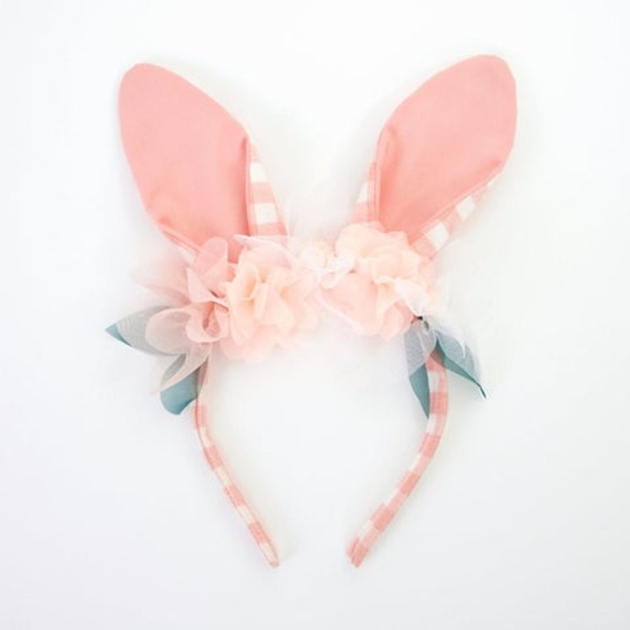 Accessories Chevron Down Icon Meri Meri | Meri Meri Embellished Gingham Bunny Headband