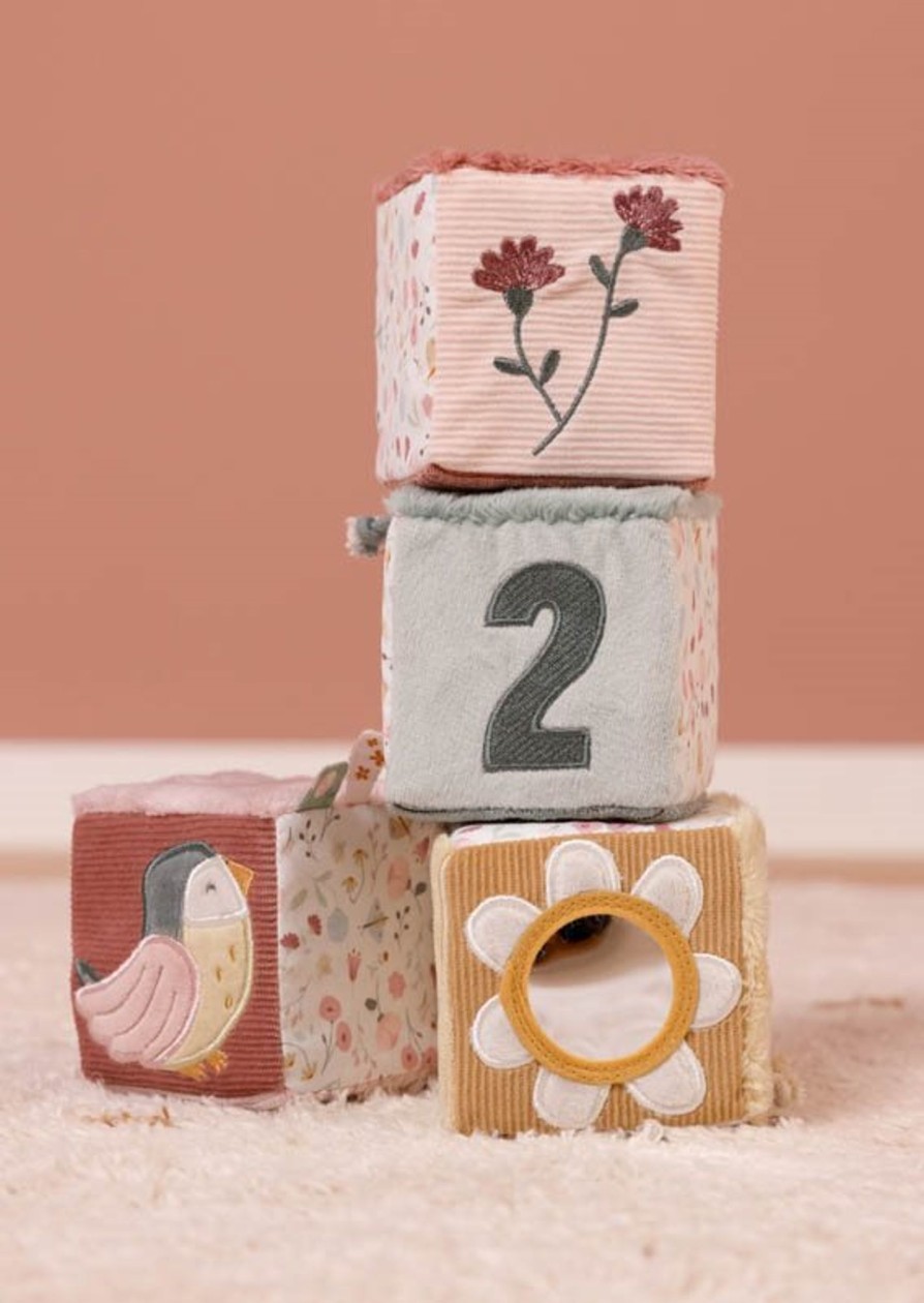 Toys Little Dutch Blocks And Stacking | Little Dutch Flowers And Butterflies 4 Soft Blocks