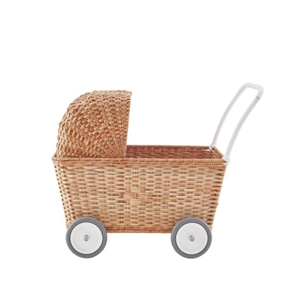 Toys Olli Ella Wooden Dolls Prams, Cots & Highchairs | Olli Ella Strolley Natural