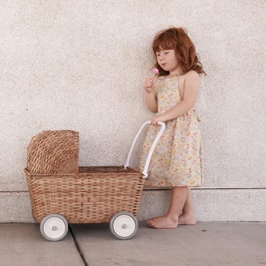 Toys Olli Ella Wooden Dolls Prams, Cots & Highchairs | Olli Ella Strolley Natural